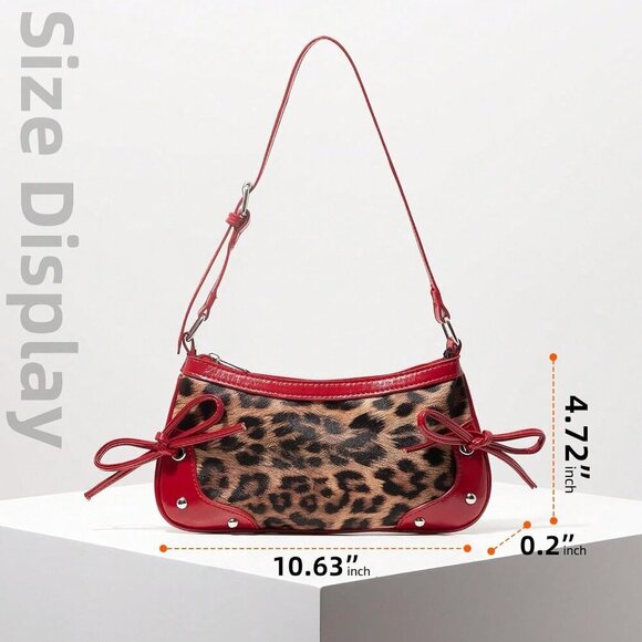 Leopard Women's Crossbody Bag Faux Leather Sequins Versatile for Night - Picture 2 of 6